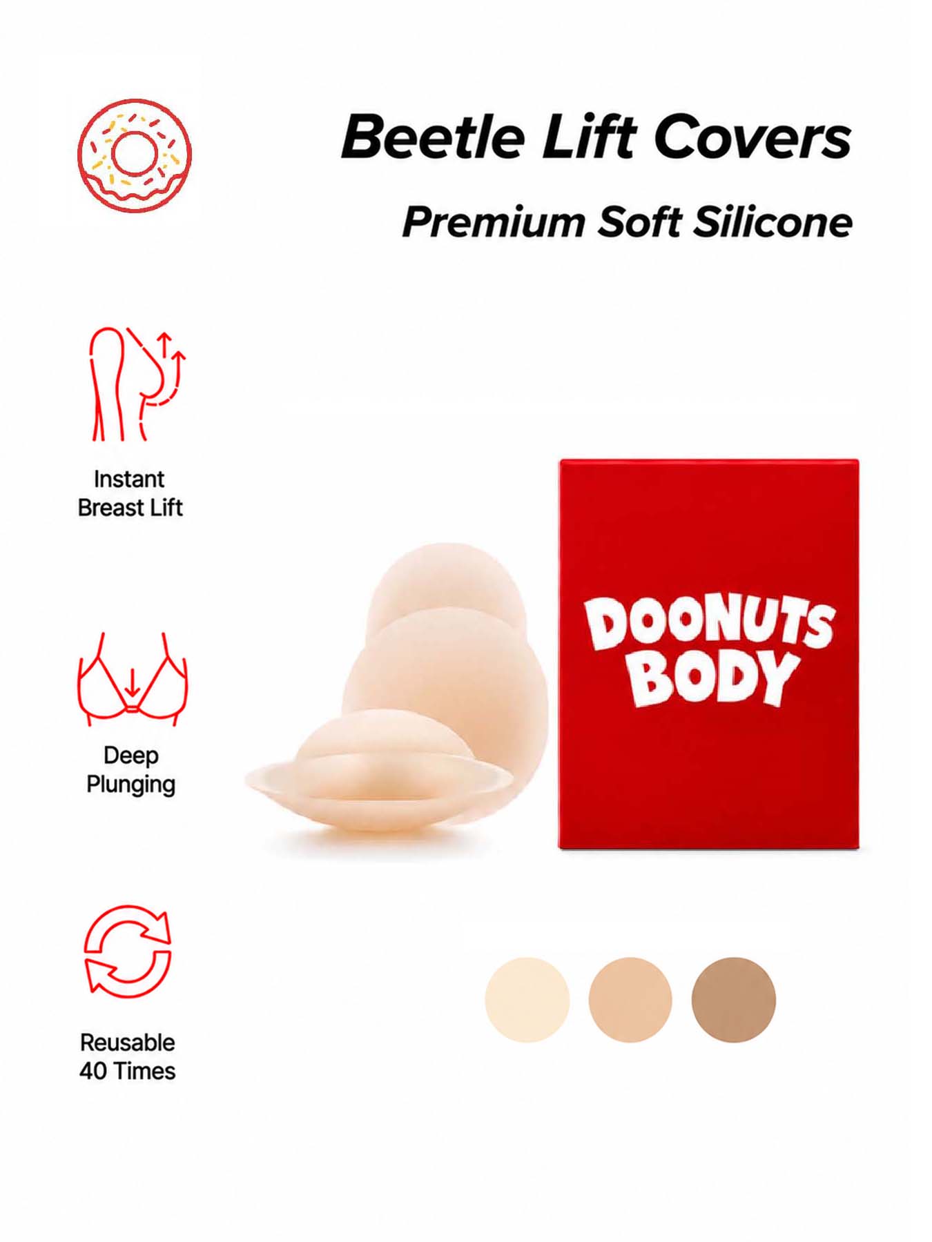 DOONUTS แผ่นปิดจุกนมซิลิโคนแบบ - Nipple Cover Pasties บทวิจารณ์และราคา